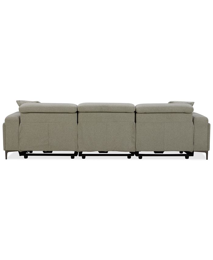 Furniture Adney 121" 3 Pc Zero Gravity Fabric Sectional with 3 Power
