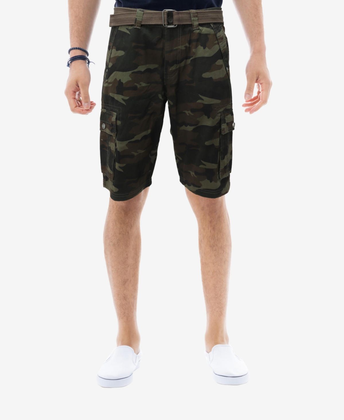 Men's 12.5" Cargo Shorts with Belt - Olive Camo