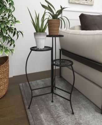 Metal Indoor Outdoor 3 Tier Floral Plant Stand 