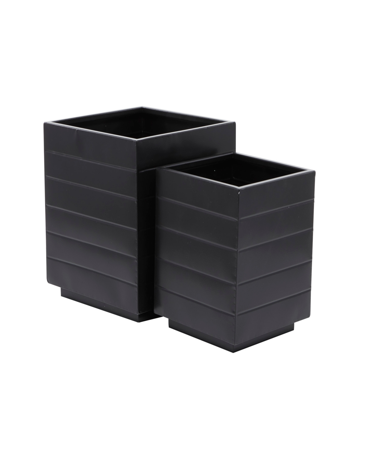 Cosmoliving Metal Indoor Outdoor Planter Set Of 2 In Black