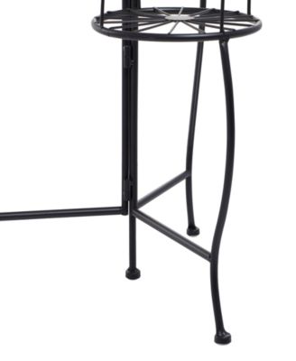 Black Metal Indoor Outdoor 3 Tier Starburst Plant Stand