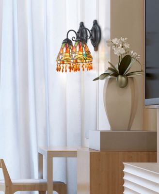 2-Piece Dragonfly Beaded Wall Sconce Set