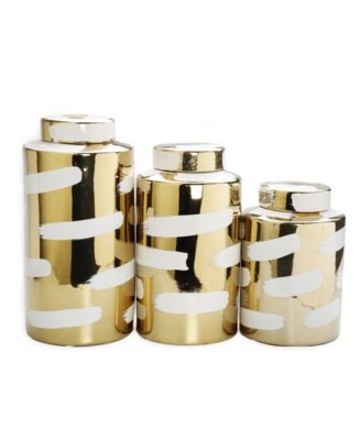 Vivience Porcelain Jar with Cover Brush Design