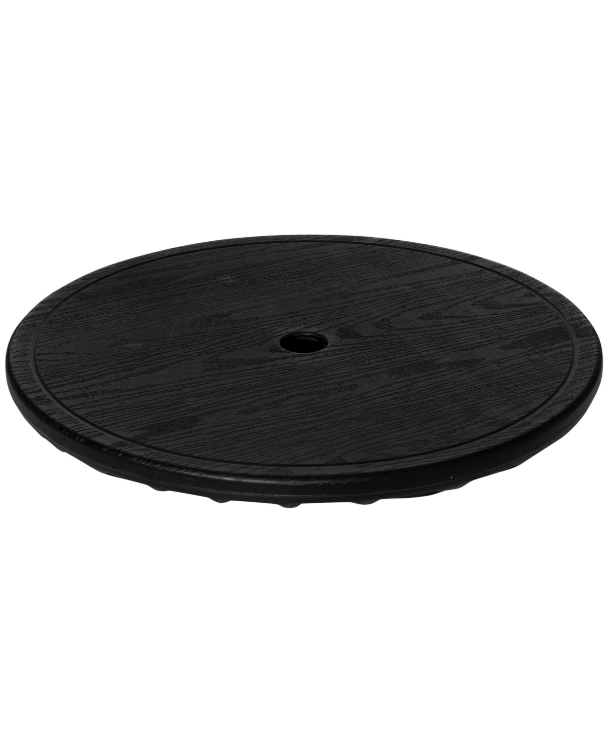 20" Umbrella Table Tray, Easy to Install Table-Top, Round Portable for Swimming Pool, Beach, Patio, Deck, Garden, Black - Black