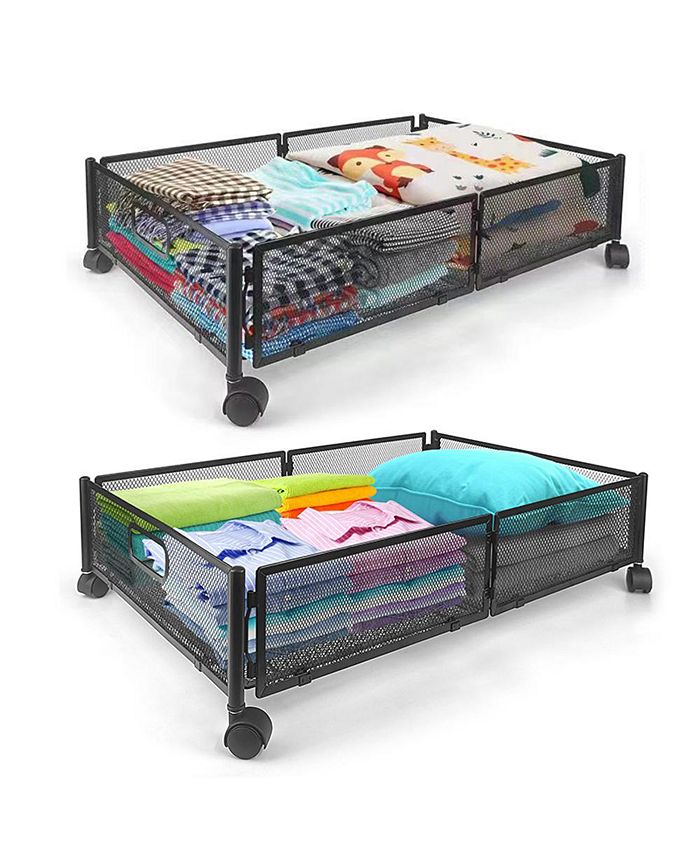 Mega Casa Under Bed Storage Containers with Wheels, Under Bed Organizer
