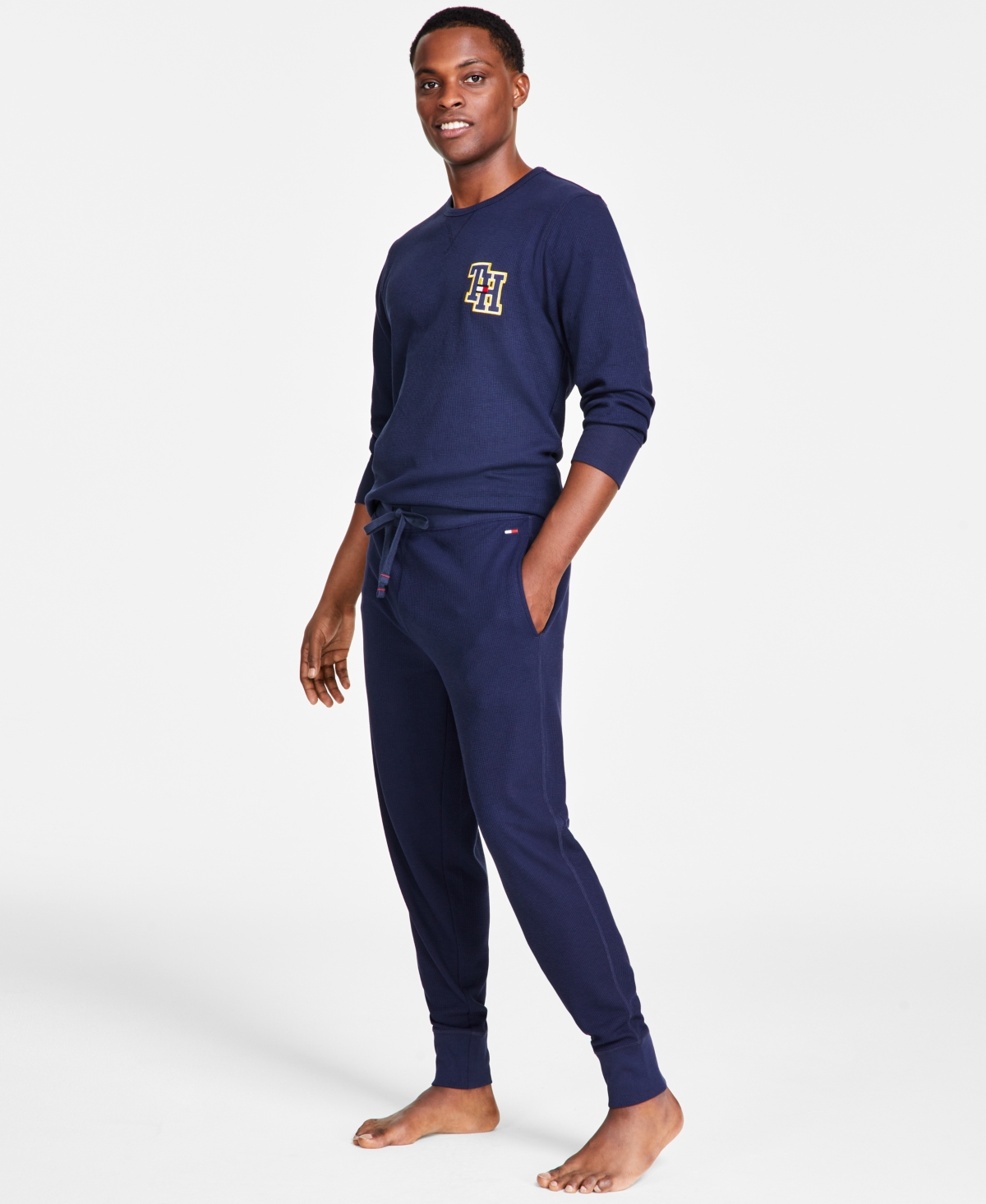 Tommy Hilfiger Men's Classic-Fit Waffle-Knit Thermal Pajama Joggers