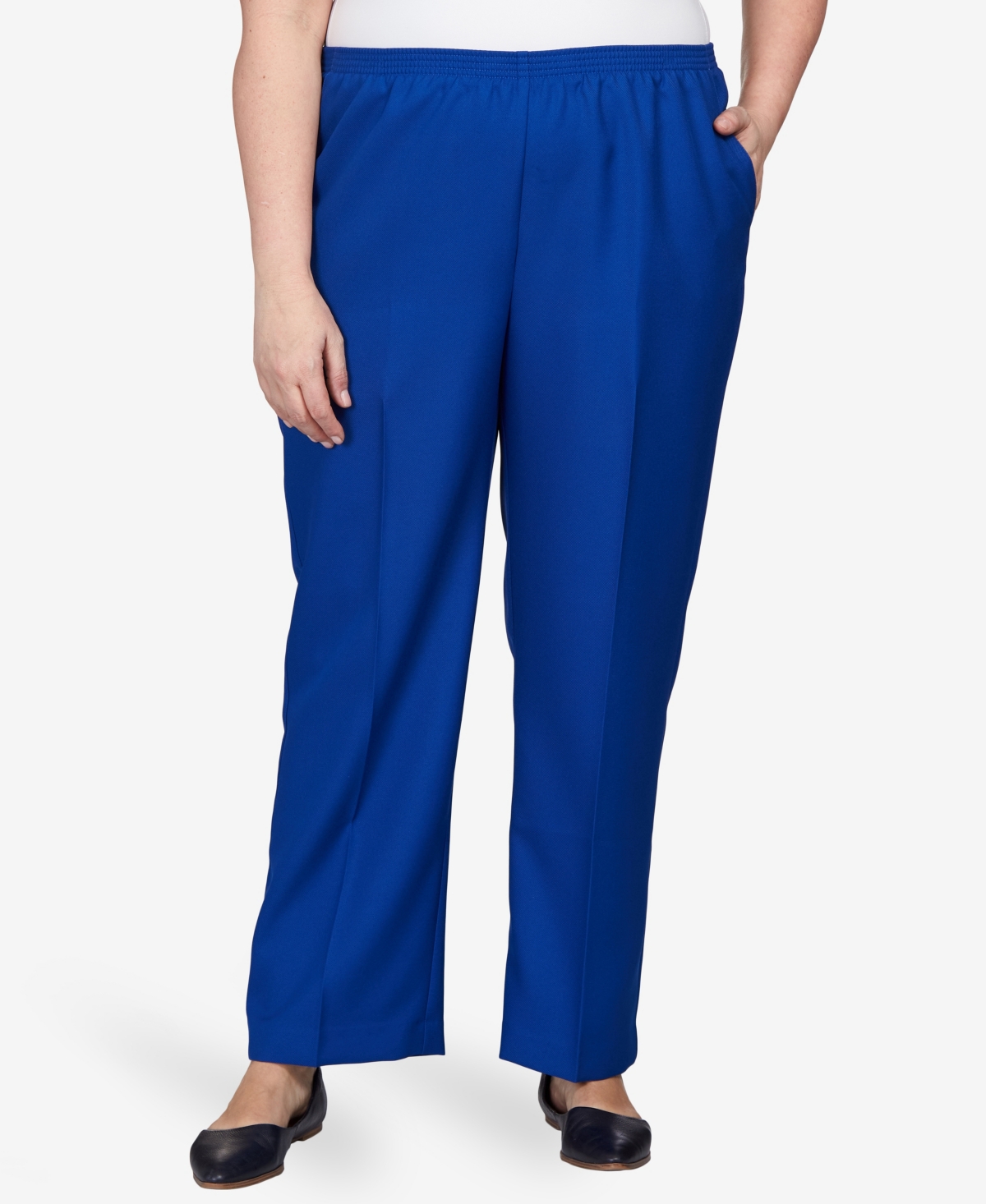 Alfred Dunner Plus Size Classics Accord Slant Pocket Shorts Length Trouser In Sapphire