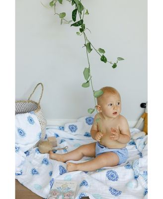 Baby Certified Organic Muslin Four-Layer Reversible All Season Snug Blanket, Mandala