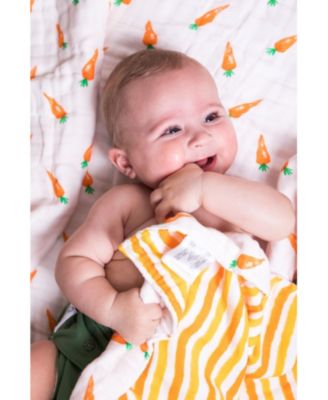 Certified Organic Muslin Four-Layer Reversible All Season Snug Blanket, Carrot