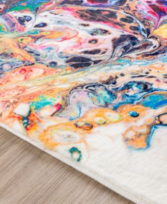 Kikiamo Washable KK1 8' x 8' Round Area Rug