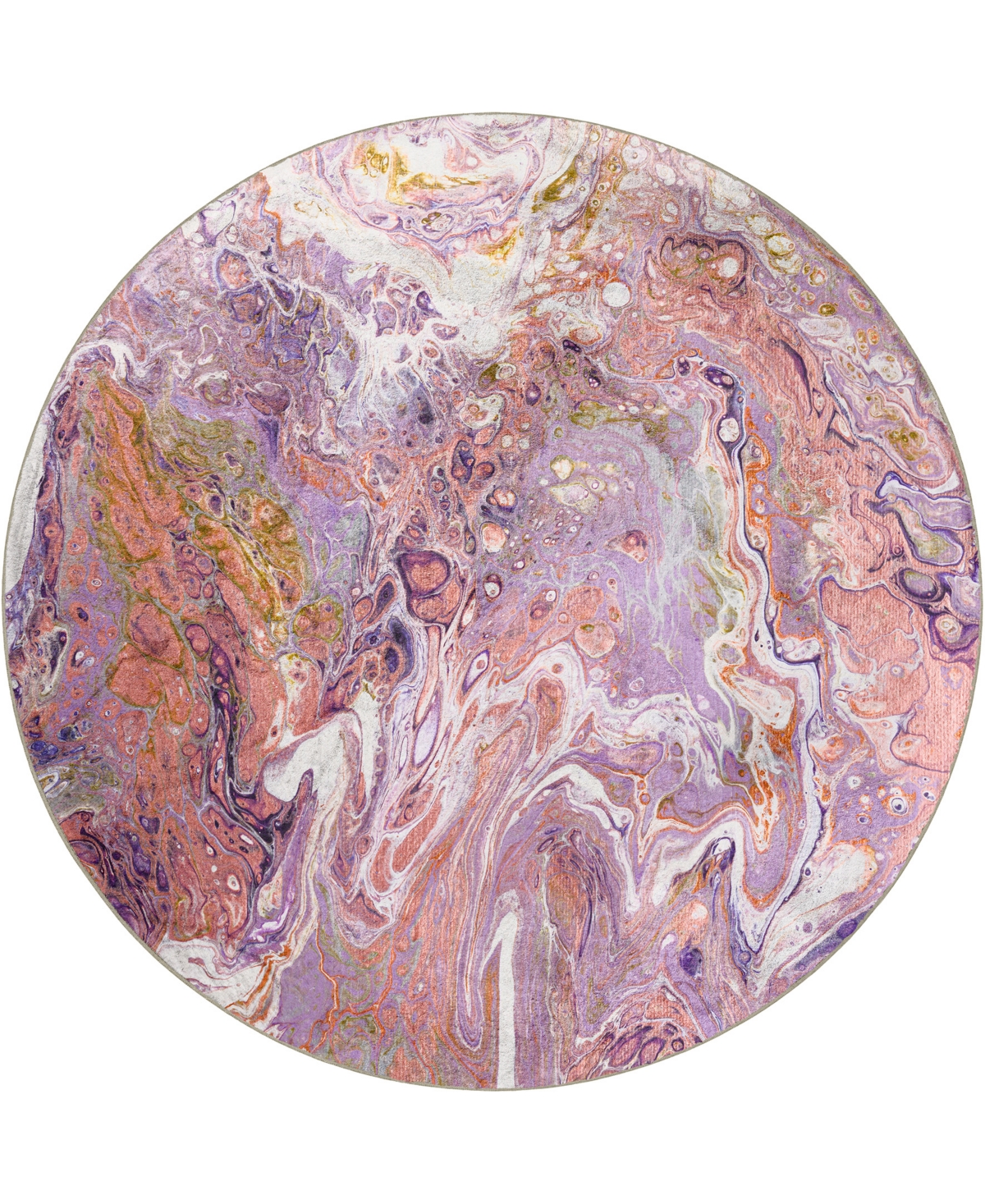 D Style Kikiamo Kk6 8' X 8' Round Area Rug In Rose