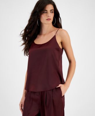 Spaghetti Strap Scoop Neck Plain Camisole Top main image 1