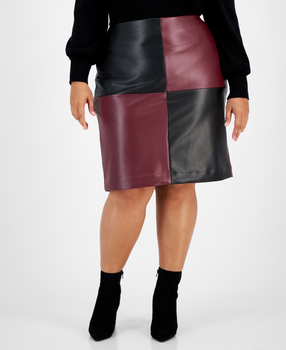 Bar iii top leather skirt