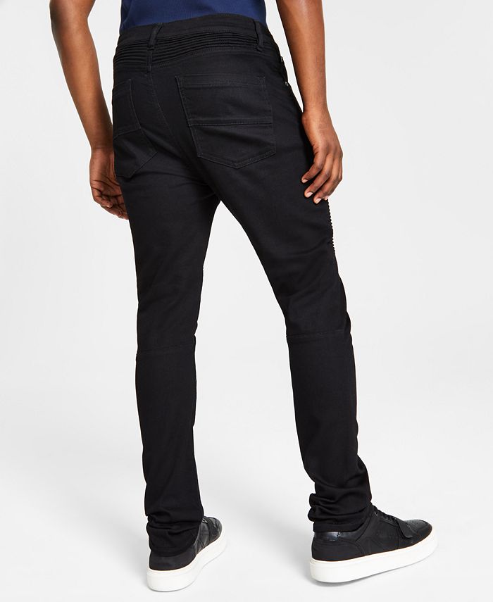 I.N.C. International Concepts Men's Skinny-Fit Black Moto Jeans ...
