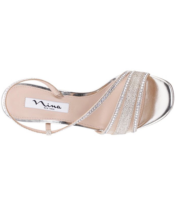 Nina Women's Abbi Asymmetrical Evening Sandals - Ivory/Cream - 7.5w