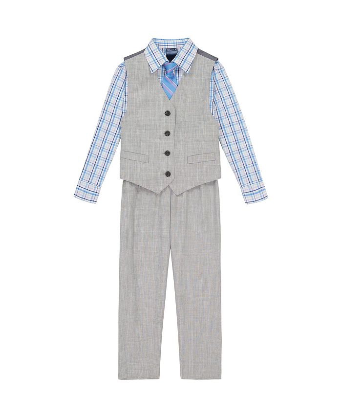 Nautica Little Boys 4 Piece Heather Vest Set Macy's