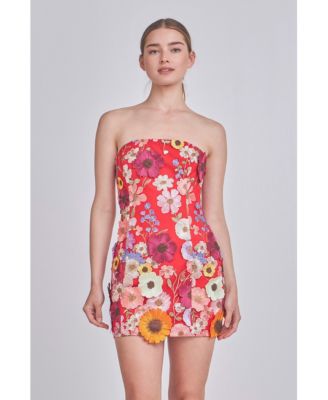 Women's Floral Embroidered Mini Dress