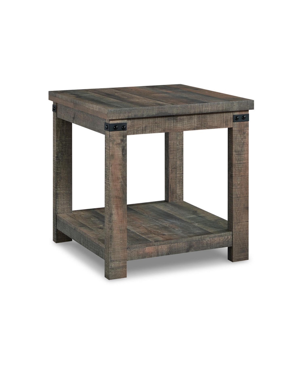 Signature Design By Ashley Hollum Square End Table In Rustic Brown