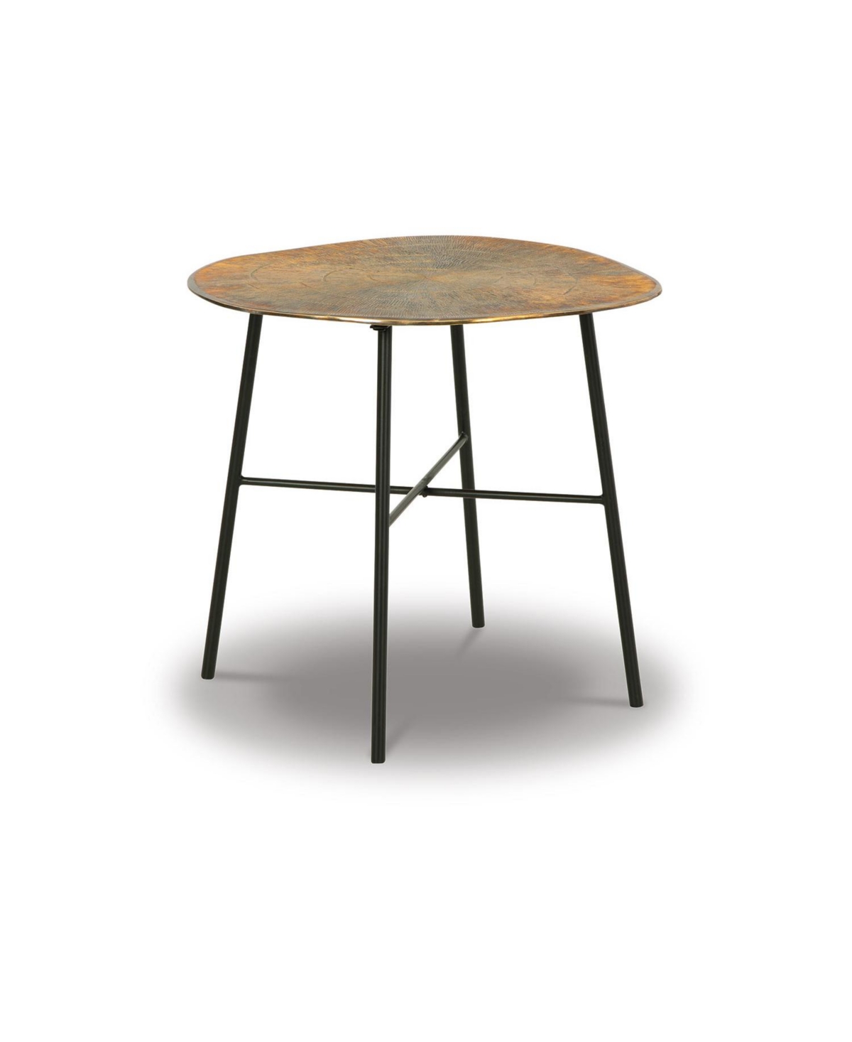 Signature Design By Ashley Josslett Round End Table In Antique Copper Finish