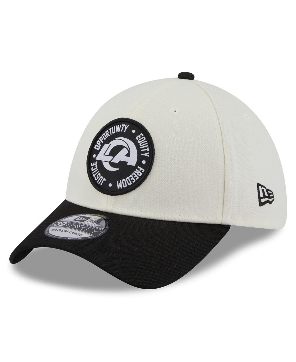 Shop New Era Men's  Cream, Black Los Angeles Rams 2022 Inspire Change 39thirty Flex Hat In Cream,black
