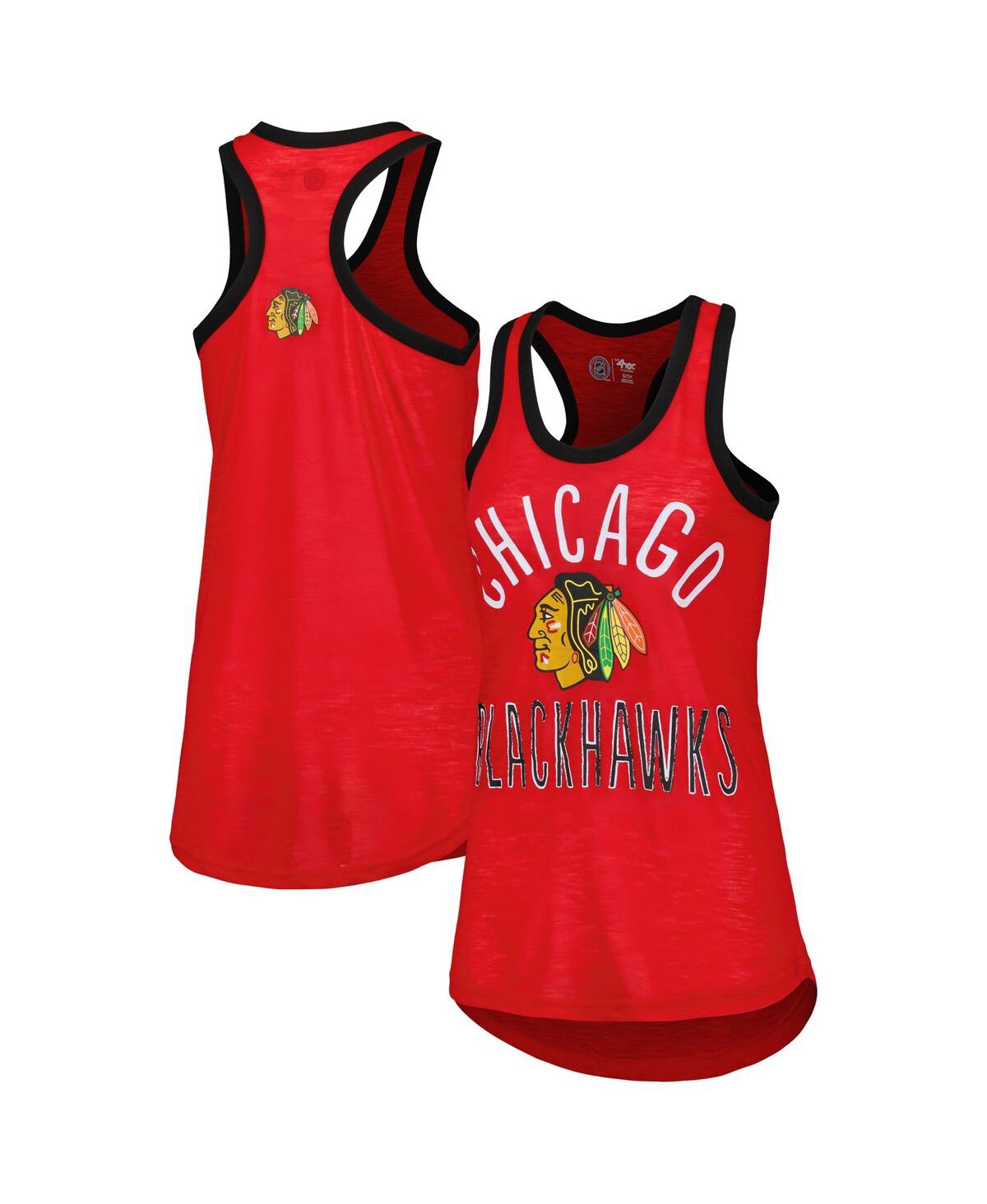 G-iii 4her By Carl Banks Women's  Red Chicago Blackhawks First Base Racerback Scoop Neck Tank Top