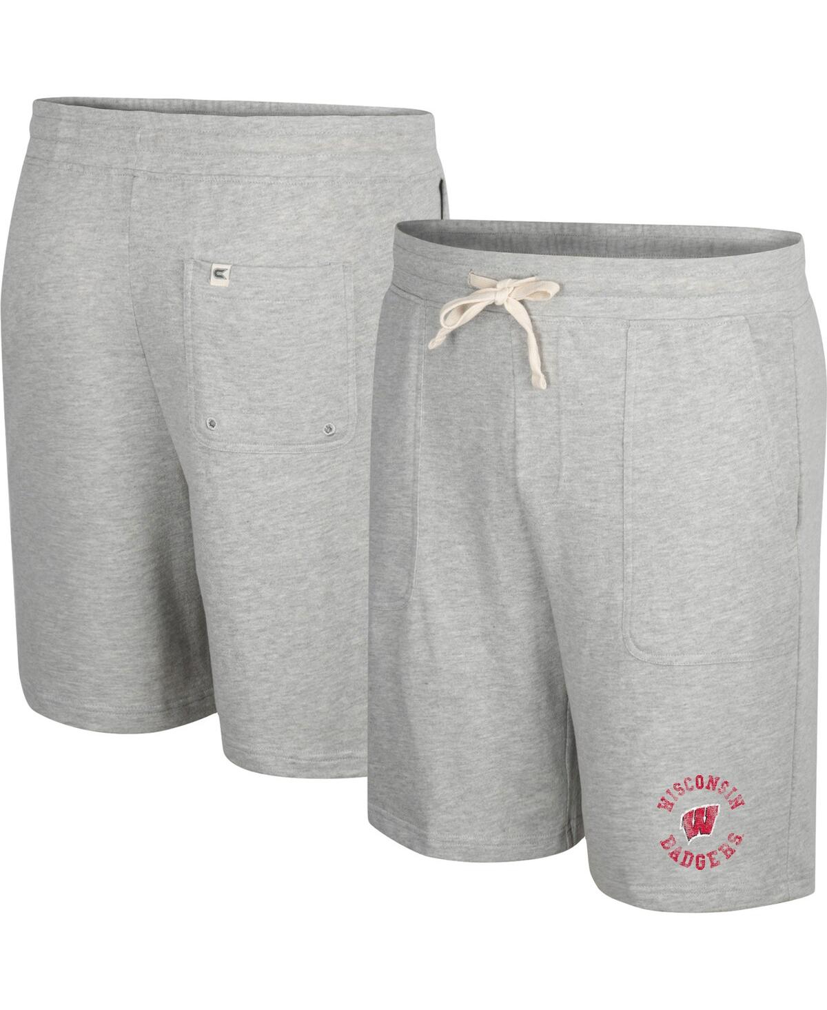 Men's Colosseum Heather Gray Wisconsin Badgers Love To Hear This Terry Shorts - Heather Gray