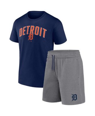 Men's Navy, Heather Gray Detroit Tigers Arch T-shirt and Shorts Combo Set