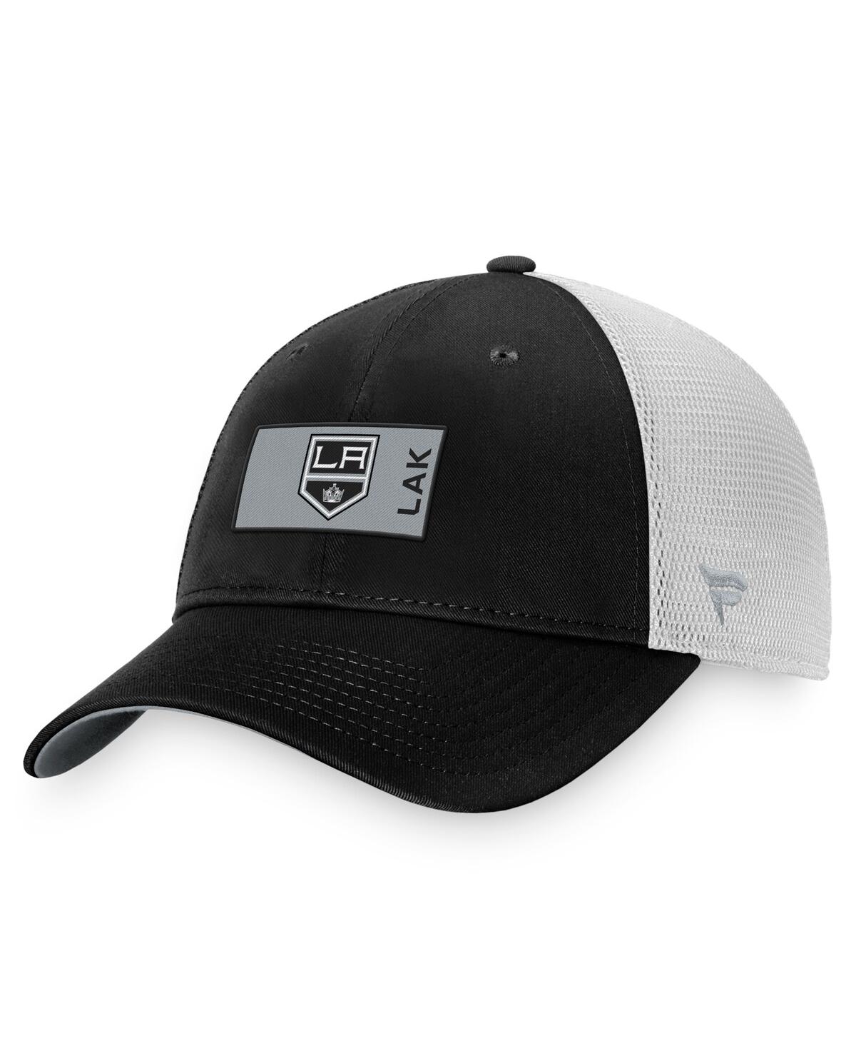 Fanatics Branded Black/white Los Angeles Kings Authentic Pro Rink Trucker Snapback Hat In Black,white