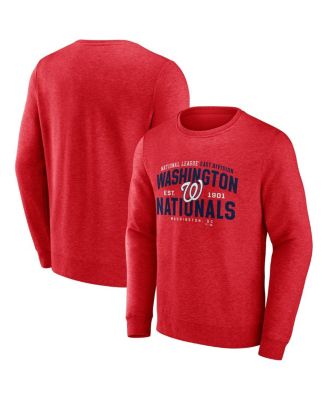 Men's Heathered Red Washington Nationals Classic Move Pullover Sweatshirt