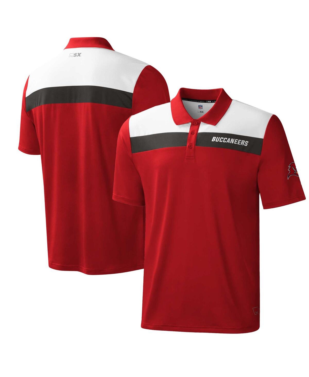 Shop Msx By Michael Strahan Men's  Red Tampa Bay Buccaneers Warrior Color Blocked Polo Shirt