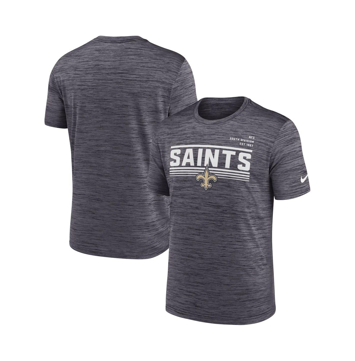 Мужская футболка Nike Anthracite New Orleans Saints Yardline Velocity Performance — фото 2