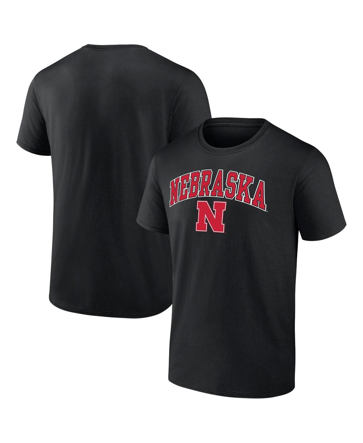 Shop Fanatics Men's  Black Nebraska Huskers Campus T-shirt