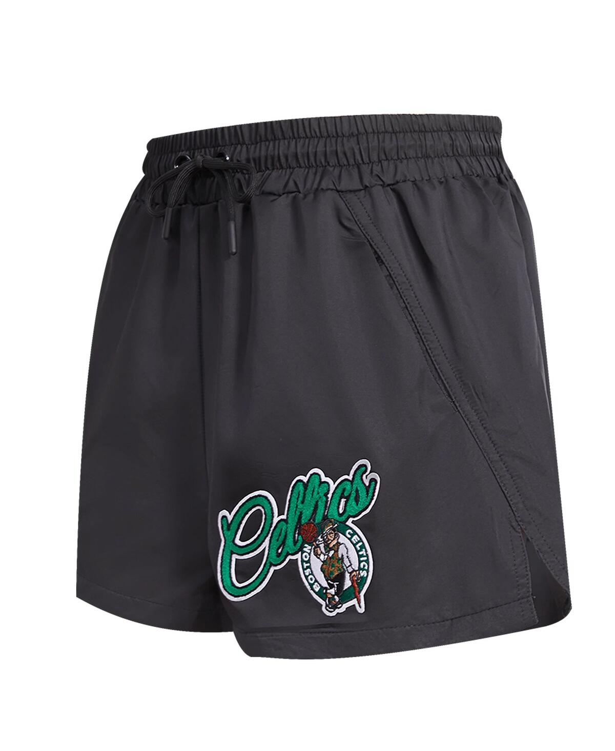 Shop Pro Standard Women's  Black Boston Celtics Script Woven Shorts