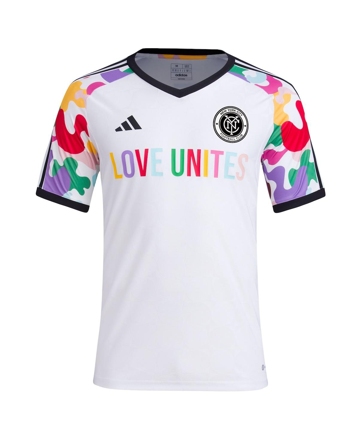 Men's adidasNew York City Fc 2023 Pride Pre-Match Top - White