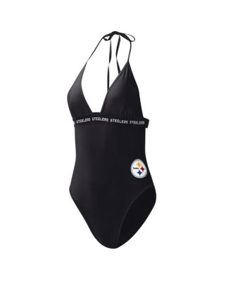 Women's Black Pittsburgh Steelers Full Count One-Piece Swimsuit