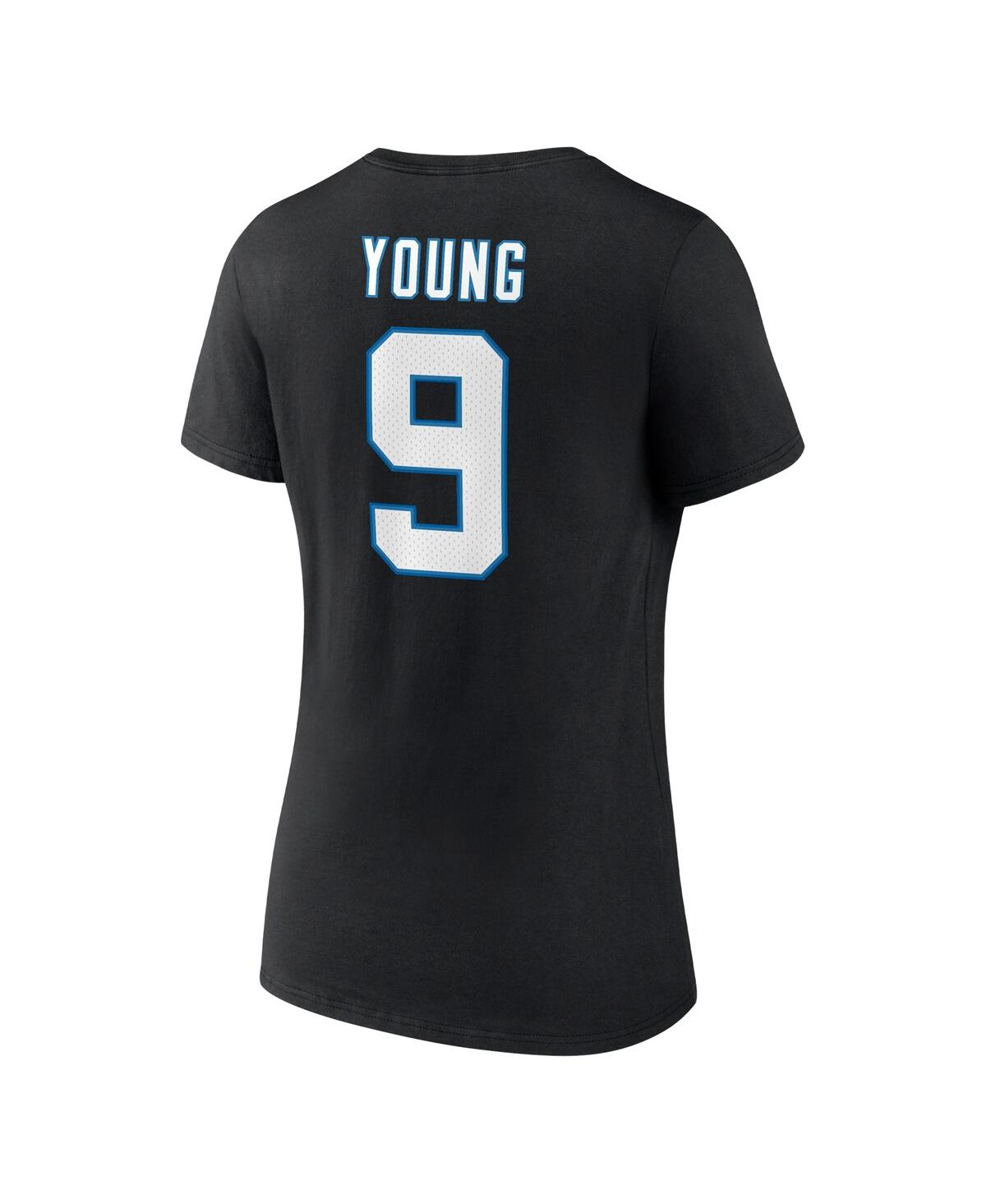 Fanatics Bryce Young Black Carolina Panthers Plus Size Fair Catch Name & Number V-neck T-shirt In Black