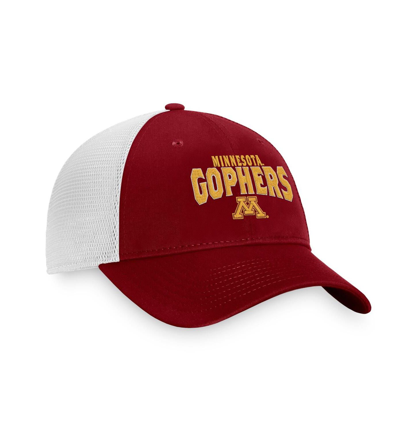 Мужская кепка Top of the World Maroon, White Minnesota Golden Gophers Breakout Trucker Snapback Hat — фото 4