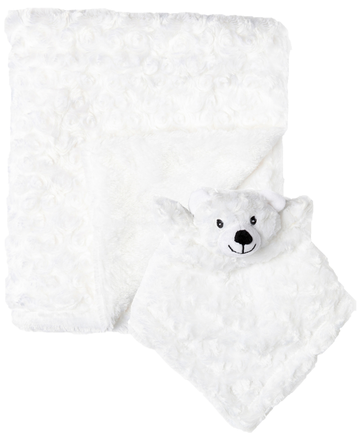 Tendertyme Baby Boys Or Baby Girls Curly Plush Blanket, 2 Piece Set In Plush White