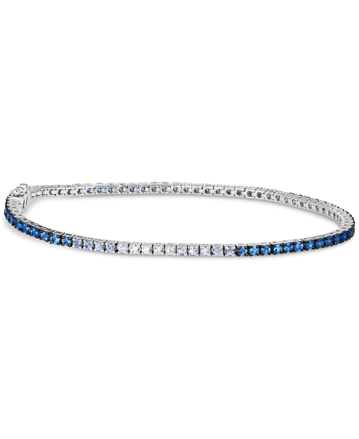 Ombre Denim Ombre (2-7/8 ct. t.w.) & White Sapphire (1/6 ct. t.w.) Tennis Bracelet in 14k White Gold - K Vanilla Gold Bracelet