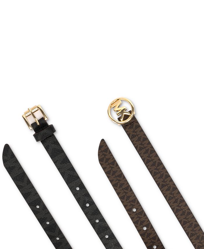 Michael Kors 2 Pack Square & Circle Logo Belts Macy's