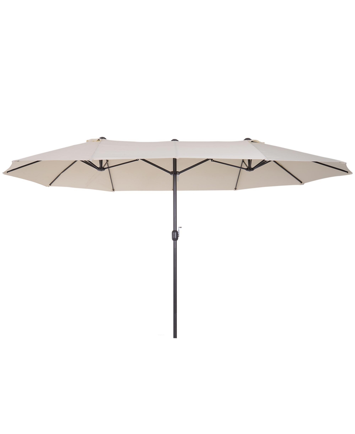 15ft Patio Umbrella Double-Sided Outdoor Market Extra Large Umbrella with Crank Handle for Deck, Lawn, Backyard and Pool, White - White