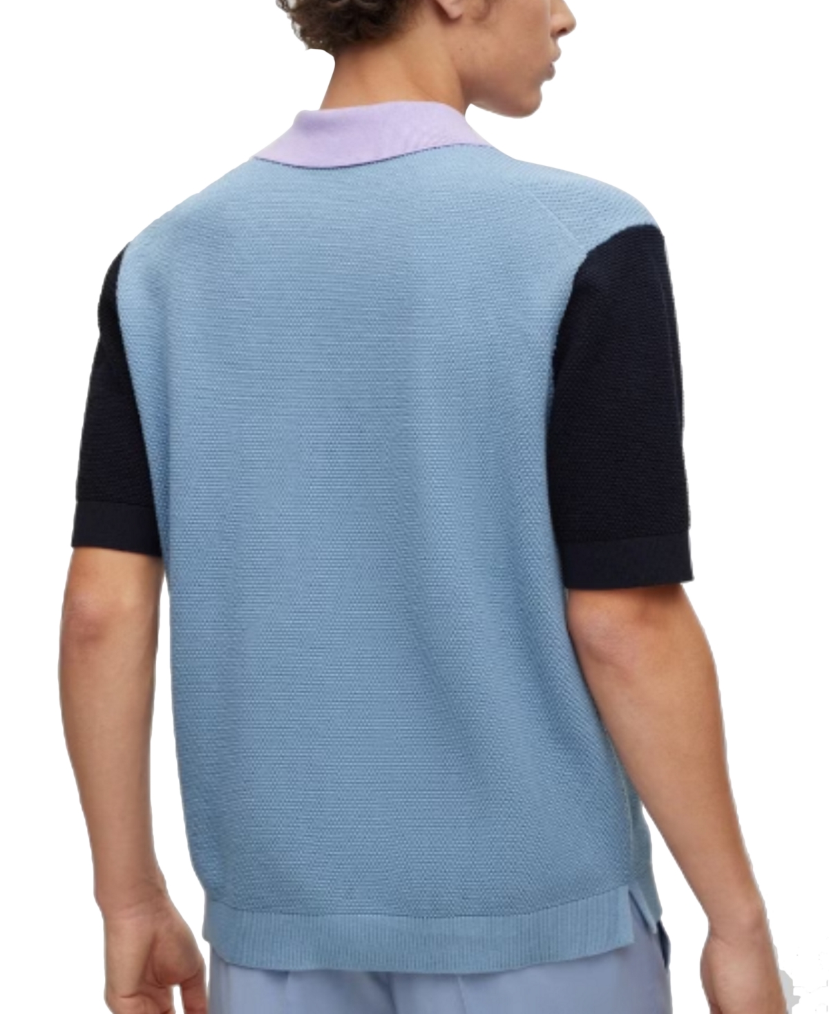 Hugo by Hugo Boss Men's Oversized-Fit Colorblocked Pocket Polo Shirt -/ Pastel Blue