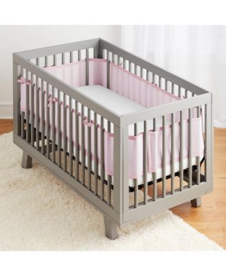 Halo Dream Inc Breathable Mesh Liner for Full-Size Cribs Classic 3mm Mesh Size 4FS Covers 3 or 4 Sides - Light pink 45$