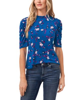 CeCe - Women's Printed Puff-Sleeve Top