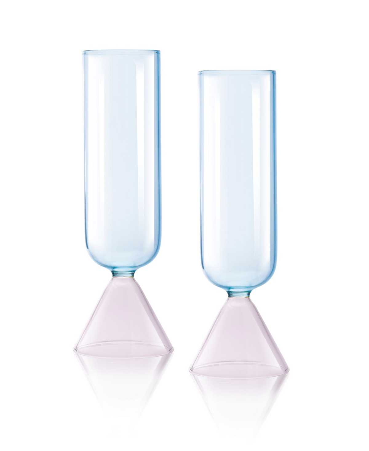 Qualia Glass Venice Flute Glasses, Set Of 2 In Amethyst,blue