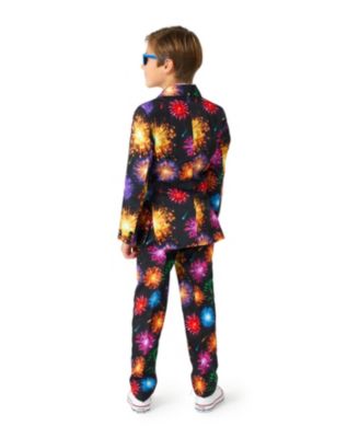 Big Boys Fireworks Button Closure Suit Set