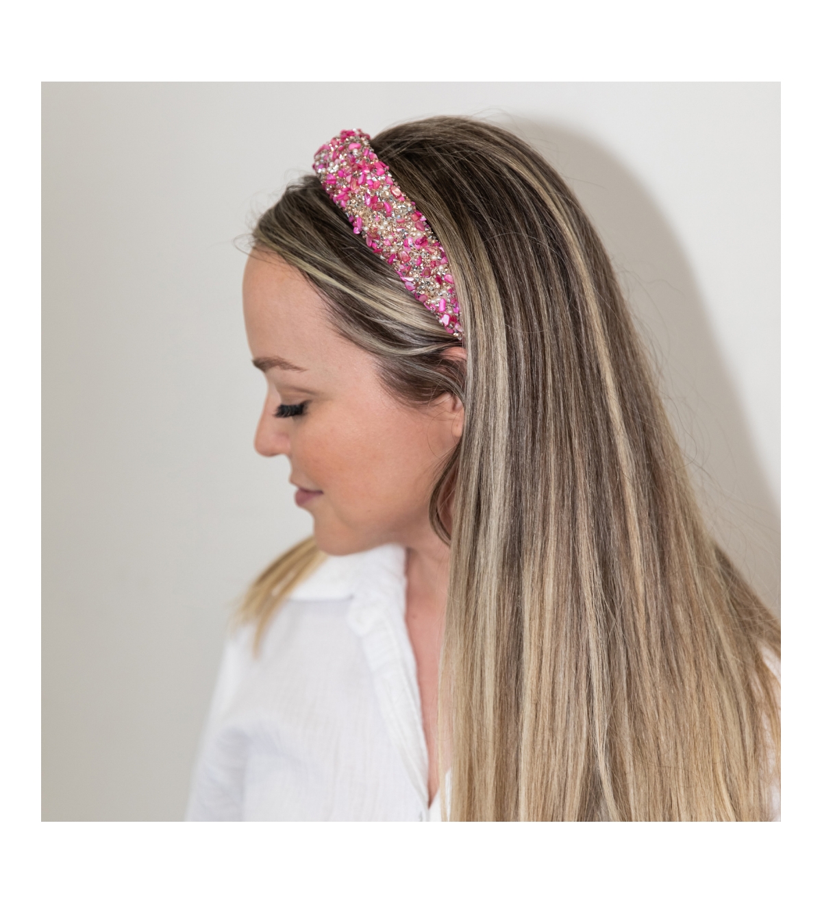Headbands of Hope Women's All That Glitters Headband - Pink + Silver - Pink + silver