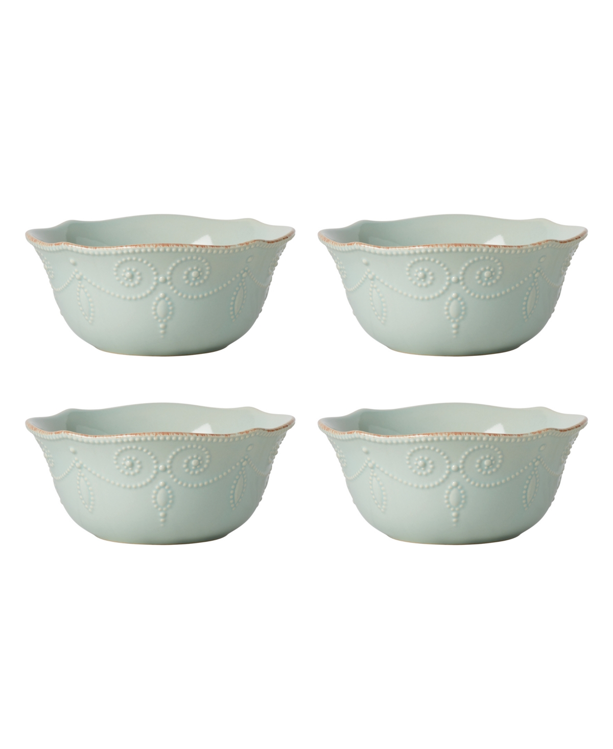 Lenox French Perle All-Purpose Bowls, Set of 4 - White And Blue