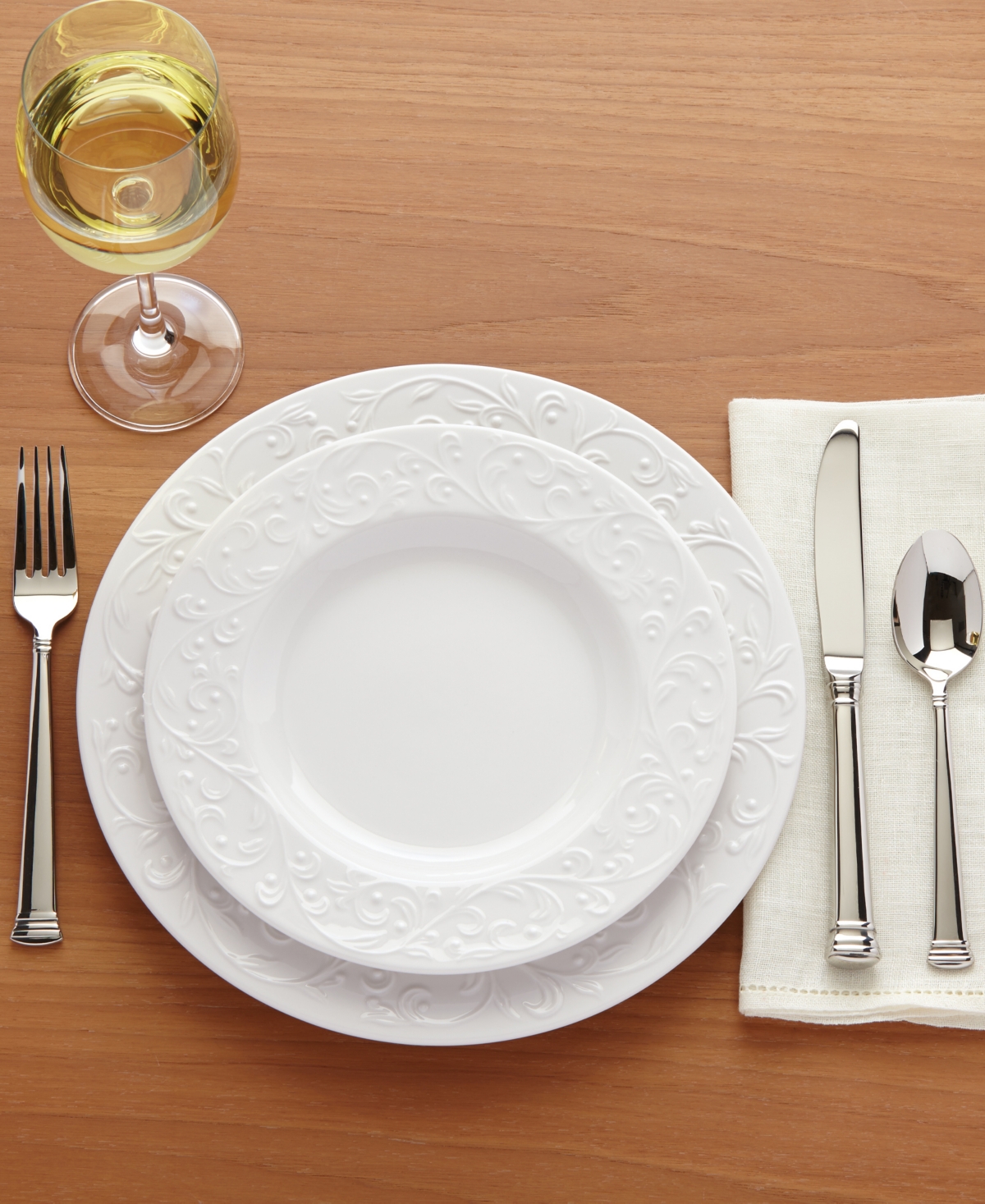 Lenox Opal Innocence Carved 4-piece Accent Plate Set In White