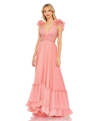 Mac Duggal Women's Ruffle Sleeve Sweetheart A Line Gown - Macy's